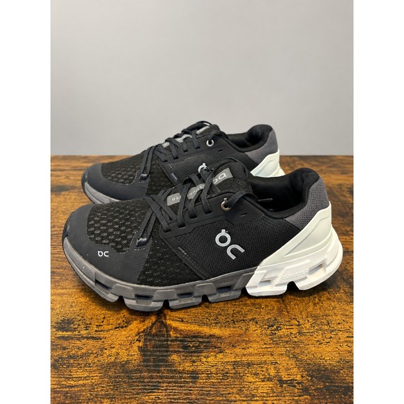 On Course Shoes - On Cloudflyer 4 Women's Size 9.5 Black White Running Shoes 71.98671